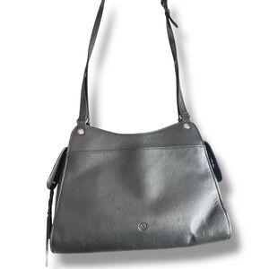 Treasure & Bond Women’s Classic Black Leather Shoulder Bag Purse